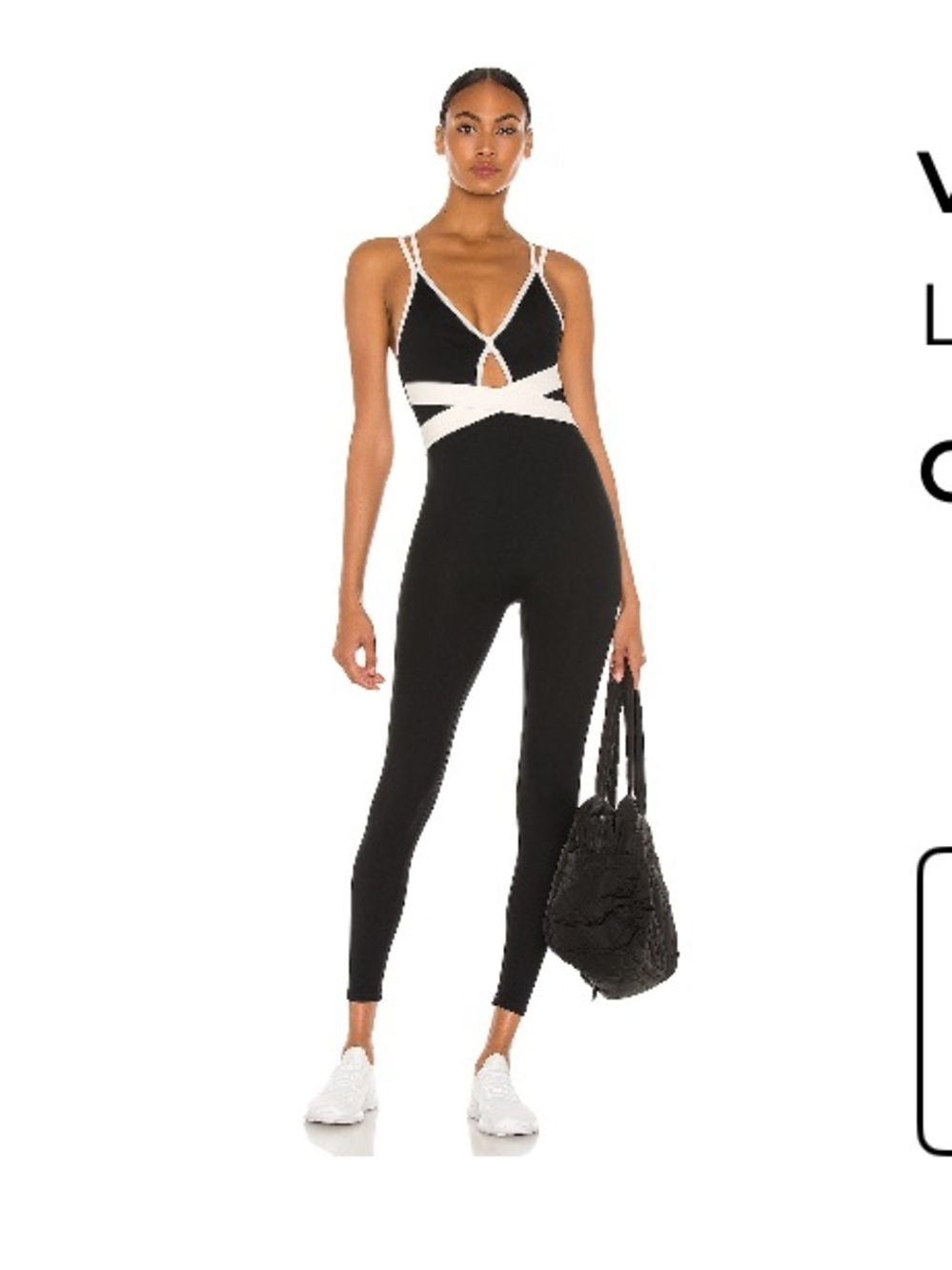 Revolve Le ORE Black & White Crisscross Athletic Jumpsuit